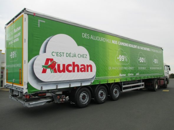 semi-remorque PLSC + Hayon Pub Auchan